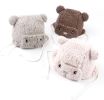 Boys Girls Winter Plush Hat Toddler Cute Windproof Cap; White
