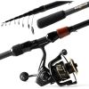 Fishing Rod and Reel Combo, Premium Graphite Carbon Collapsible Fishing Pole with Spinning Reel, Portable Travel kit