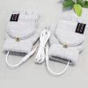 Women's And Men USB Heating Gloves Knitted Hand Half Heated Fingerless + Clamshell Heating Heater With Buttons Washable Design Gloves Winter Hand Warm