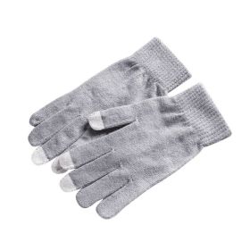 2022 New Women's Thick Knitted Gloves Girls Touch Screen Fashion Deer Pattern Sweet and Cute Autumn and Winter Warm Wool Gloves (Color: Style 2 Light Grey)