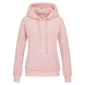 Europe and America autumn and winter explosions drawstring hooded hooded pocket sweater casual sweater women (Color: White, size: M)