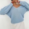 LLYGE DA Solid Casual Women's Sweater Long Sleeve Deep V-Neck Knit Women Sweaters 2021 Autumn Winter Low Price Pullover Top