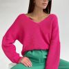 LLYGE DA Solid Casual Women's Sweater Long Sleeve Deep V-Neck Knit Women Sweaters 2021 Autumn Winter Low Price Pullover Top