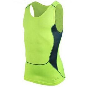 Hot Sale Men Fitness GYM Base Layer Top Compression Sleeveless Sports Tight Shirts (Color: G, size: XXL)