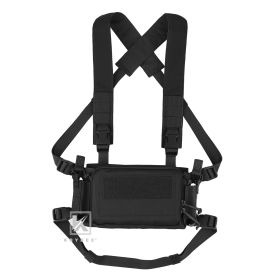KRYDEX 500D Tactical D3CR Micro Rig Chest Rig Vest D3CRM Magazine Pouch Pocket Adjustable Strap Outdoor Hunting Combat Gear (Color: Black)