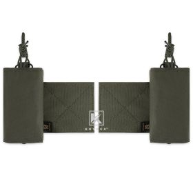 KRYDEX Tactical Mag Holder Radio Pouch with Hook and Loop Cummerbund Side Magazine Holster for Hunting MK3 MK4 Chest Rig Vest (Color: RG)