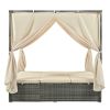 Adjustable Sun Bed With Curtain; High Comfort; With 3 Colors