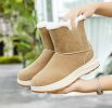 Women's winter new large size plus fleece snow boots casual short boots warm women's cotton shoes short boots