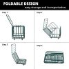 Foldable Mental Sports Ball Storage Cart Rolling Ball Cart with Lid and Wheels Large Capacity Basketballs Organizer for Gym, School, Club