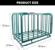 Foldable Mental Sports Ball Storage Cart Rolling Ball Cart with Lid and Wheels Large Capacity Basketballs Organizer for Gym, School, Club